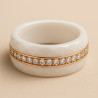 "Aura" Ring – White Ceramic, Rose Gold & Zircons