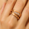 Ring "Spark" – stainless steel with zirconia and rose gold plating