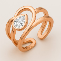 Ring "Embrace" – rose gold plating with teardrop zircon