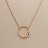 Sterling Silver Necklace with Rose Gold Plating and Zirconia “Eternal Blossom” – 42+5 cm