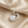 Sterling Silver Necklace “Shining Love” with Heart and Zirconia – 42+5 cm