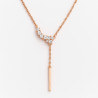 Women’s Sterling Silver Necklace “Sparkling Line” with Rose Gold Plating and Zirconia – 50+5 cm