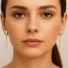 "Linea" earrings – Silver with rose gold plating and zircons