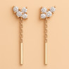 "Linea" earrings – Silver with rose gold plating and zircons