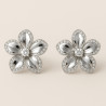 "Floral Grace" earrings – Silver with rhodium plating and zircons