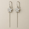 "Floral Spark" earrings – Silver with rhodium plating and zircons, 9 cm