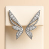 "Wing of Light" earrings – Silver with rhodium plating and zircons