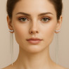 "Cascade of Light" earrings – Long earrings with zircons and chains, 11 cm