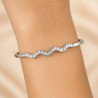 Bracelet “Wave of Light” – 925 Sterling Silver, Rhodium Plated, Zircon, 20 cm