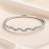 Bracelet “Wave of Light” – 925 Sterling Silver, Rhodium Plated, Zircon, 20 cm