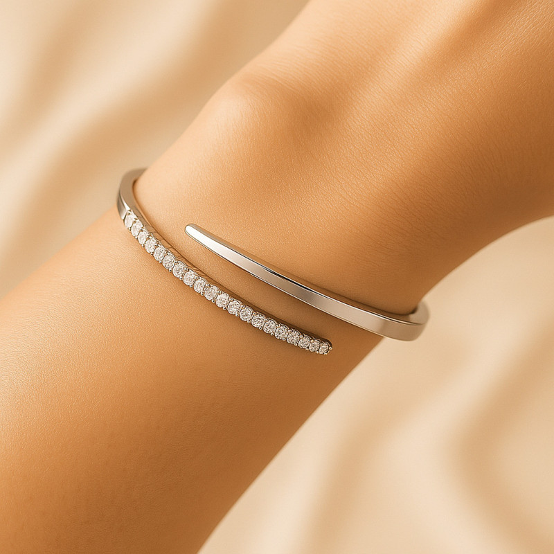 Bracelet “Line of Light” – 925 Sterling Silver, Rhodium / Yellow Gold / Rose Gold, Zircon Bracelet “Line of Light” – 925 Sterling Silver, Rhodium / Yellow Gold / Rose Gold, Zircon