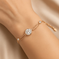 Bracelet “Moment of Shine” – 925 Sterling Silver, Rose Gold, Zircon