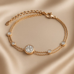 Bracelet “Moment of Shine” – 925 Sterling Silver, Rose Gold, Zircon