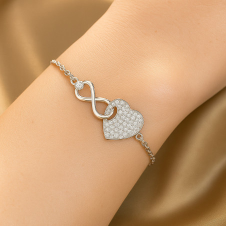 Гривна „Вечна любов“ – Сребро 925, родиево покритие, циркони