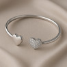 Bracelet “Two Hearts” – 925 Sterling Silver, Rhodium Plated, Zircon