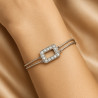 Bracelet “Linear Sparkle” – 925 Sterling Silver, Rhodium Plated, Zircon