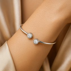Bracelet “Dual Sparkle” – 925 Sterling Silver, Rhodium Plated, Zircon