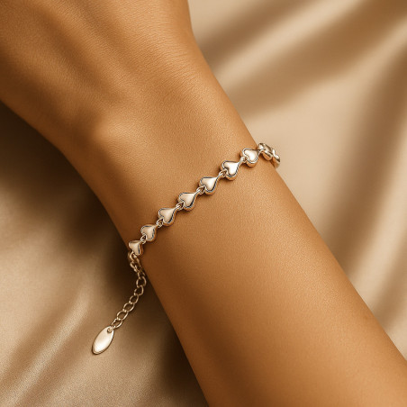 Bracelet “Pulse of Love” – 925 Sterling Silver, Rhodium Plated, Hearts