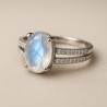 Ring "Moonlight" – sterling silver ring with moonstone and zirconia