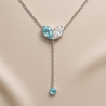 "Two Souls" Necklace – sterling silver with rhodium plating, aquamarine and zircon