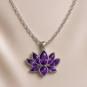 "Amethyst Lotus" Necklace – faceted amethyst, 42+5 cm