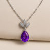 "Glow in Purple" Necklace – faceted amethyst and zircon, 42+5 cm