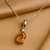 “Golden Ray” Necklace – Sterling Silver Citrine and Zircon Necklace | Luxury Jewelry