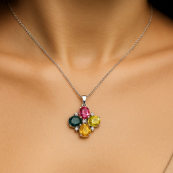 “Color Temptation” Necklace – Sterling Silver Tourmaline & Zircon | Luxury Jewelry