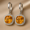 “Sunlit Sparkle” Earrings – Sterling Silver Citrine & Zircon Drop Earrings | Luxury Jewelry