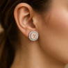 “Gentle Glow” Earrings – Sterling Silver Rose Quartz & Zircon Stud Earrings | Luxury Jewelry
