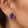 “Queen of the Night” Earrings – Sterling Silver Amethyst & Zircon Stud Earrings | Luxury Jewelry