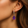 “Mystic Drop” Earrings – Sterling Silver Amethyst & Zircon Drop Earrings | Luxury Jewelry
