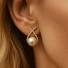 Pearl Radiance – 14K PVD Gold Earrings with Pearl Imitation & Zircons