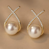 Pearl Radiance – 14K PVD Gold Earrings with Pearl Imitation & Zircons