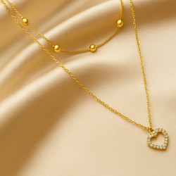 “Love Shine” necklace – 45 cm, made from high-quality hypoallergenic material with 14K gold plating. A delicate heart pendant ad