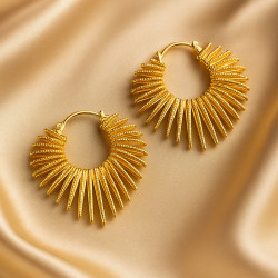 Golden Rays – 14K Gold Plated Earrings | Hypoallergenic | Elegant Design