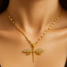 Flight of Light – Gold-Plated Dragonfly Necklace | 14K Gold Plated