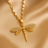 Flight of Light – Gold-Plated Dragonfly Necklace | 14K Gold Plated