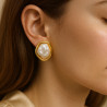 Pearl Aura – 18K Gold-Plated Earrings with River Pearl Imitation