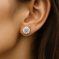 Pure Shine – Stainless Steel Zircon Earrings | 8 mm | Elegant Studs