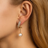 Drop of Elegance – Gold-Plated Earrings | 14K Gold | Zircons & Pearl Imitation